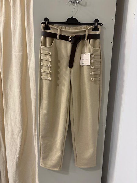 NUBUK GÖRÜNÜMLÜ PANTALON STANDART-Bej