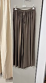 Palazzo kesim  ıpek saten pantalon STANDART-AÇIK KAHVE