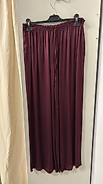 Palazzo kesim  ıpek saten pantalon STANDART-BORDO