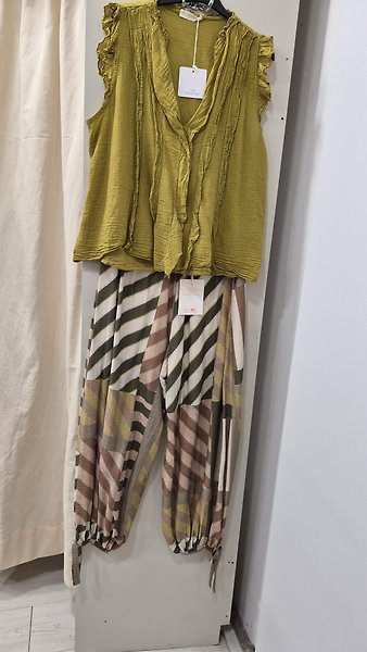 ŞALVAR KESİM ASTARLI PANTALON STANDART-YAĞ YEŞİLİ