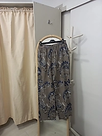 DESENLİ KETEN PANTALON  BORU PAÇA
