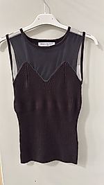 TÜL DETAYLI TRİKO S/M-Acı kahve