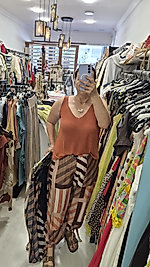 ŞALVAR KESİM ASTARLI PANTALON STANDART-AÇIK KAHVE