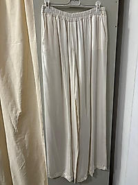 İPEK SATEN PANTALON 46 BEDENE KADAR UYGUN Kırık beyaz