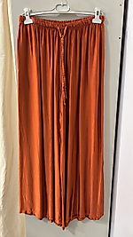 Palazzo kesim  ıpek saten pantalon STANDART-turuncu