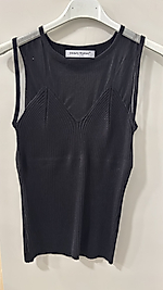 TÜL DETAYLI TRİKO L/XL-siyah