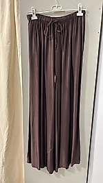 Palazzo kesim  ıpek saten pantalon STANDART-kahve