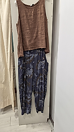 Şal desenli vıskon pantalon st 36/48 beden uyumlıu STANDART-AÇIK KAHVE