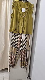 ŞALVAR KESİM ASTARLI PANTALON STANDART-YAĞ YEŞİLİ