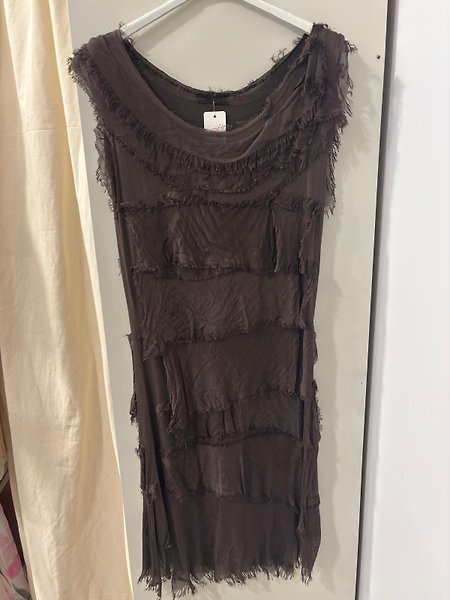 Kat kat midi boy ipekelbise 36/44 beden uyumlu Acı kahve