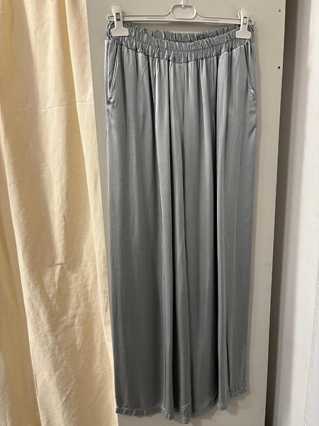 İPEK SATEN PANTALON 46 BEDENE KADAR UYGUN MİNT YEŞİLİ