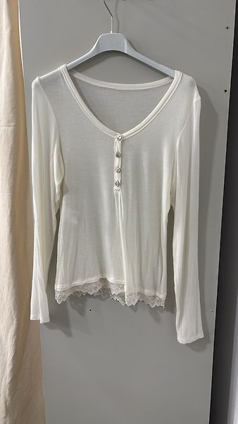 Kasmir bluz dantelli STANDART-KREM