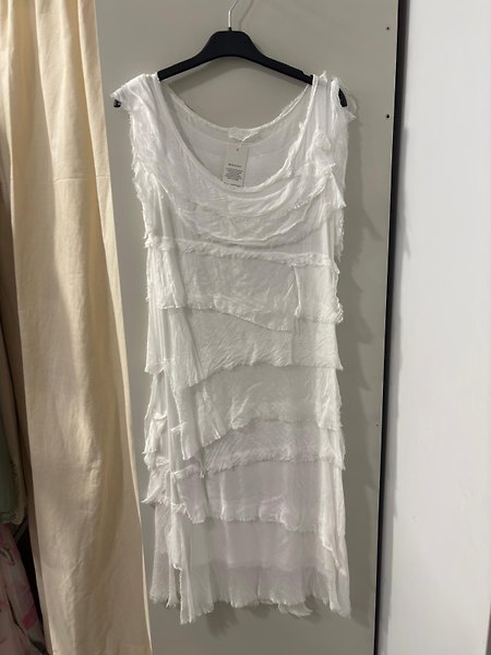 Kat kat midi boy ipekelbise 36/44 beden uyumlu beyaz