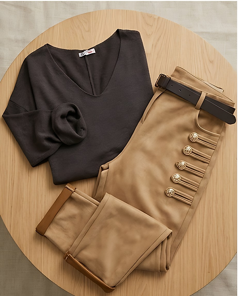 NUBUK GÖRÜNÜMLÜ PANTALON STANDART-CAMEL