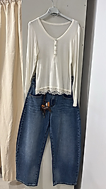 Kasmir bluz dantelli STANDART-KREM