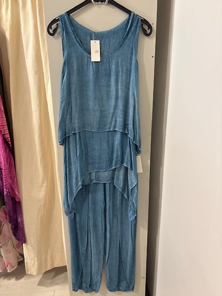 Viskon takım 3.lü indigo mavi