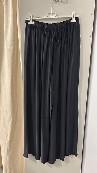 Palazzo kesim  ıpek saten pantalon STANDART-siyah