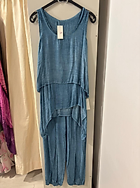 Viskon takım 3.lü indigo mavi