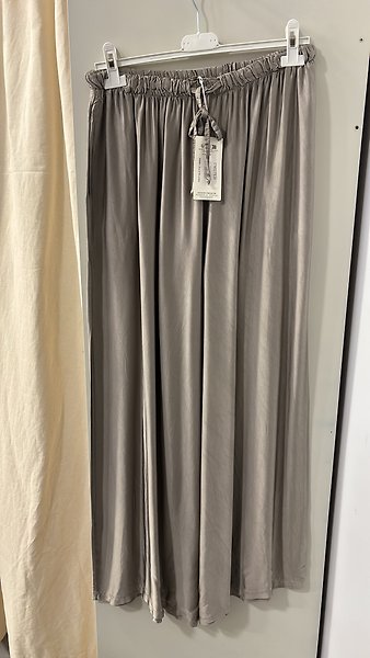 Palazzo kesim  ıpek saten pantalon STANDART-vizon